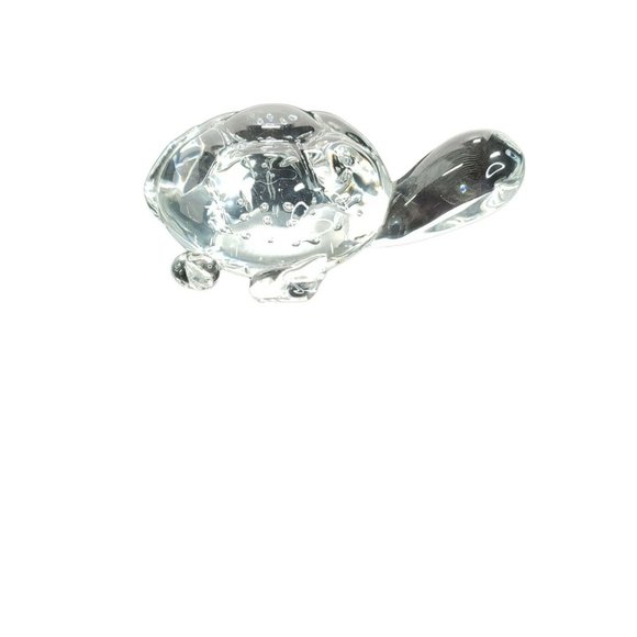 Art Glass Turtle Controlled Bubbles Sculpture Paperweight Vintage - Picture 3 of 9